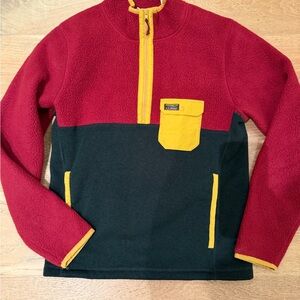 L.L. Bean Red Fleece with Yellow Trim